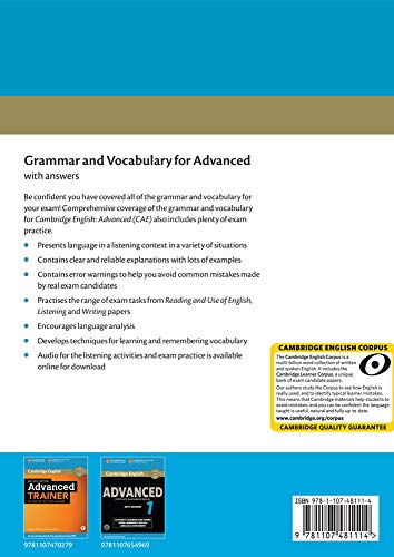 Cambridge Grammar and Vocabulary for Advanced bog med svar og audio - C1 CAE eksamensforberedelse view 2